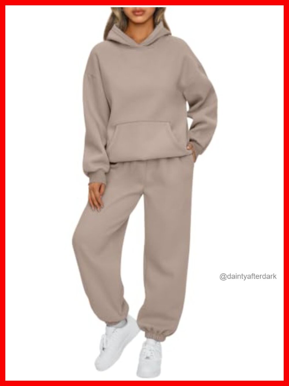 Women's 2 Piece Lounge Sweat Set Cotton Polyester Fleece Hoodie Joggers